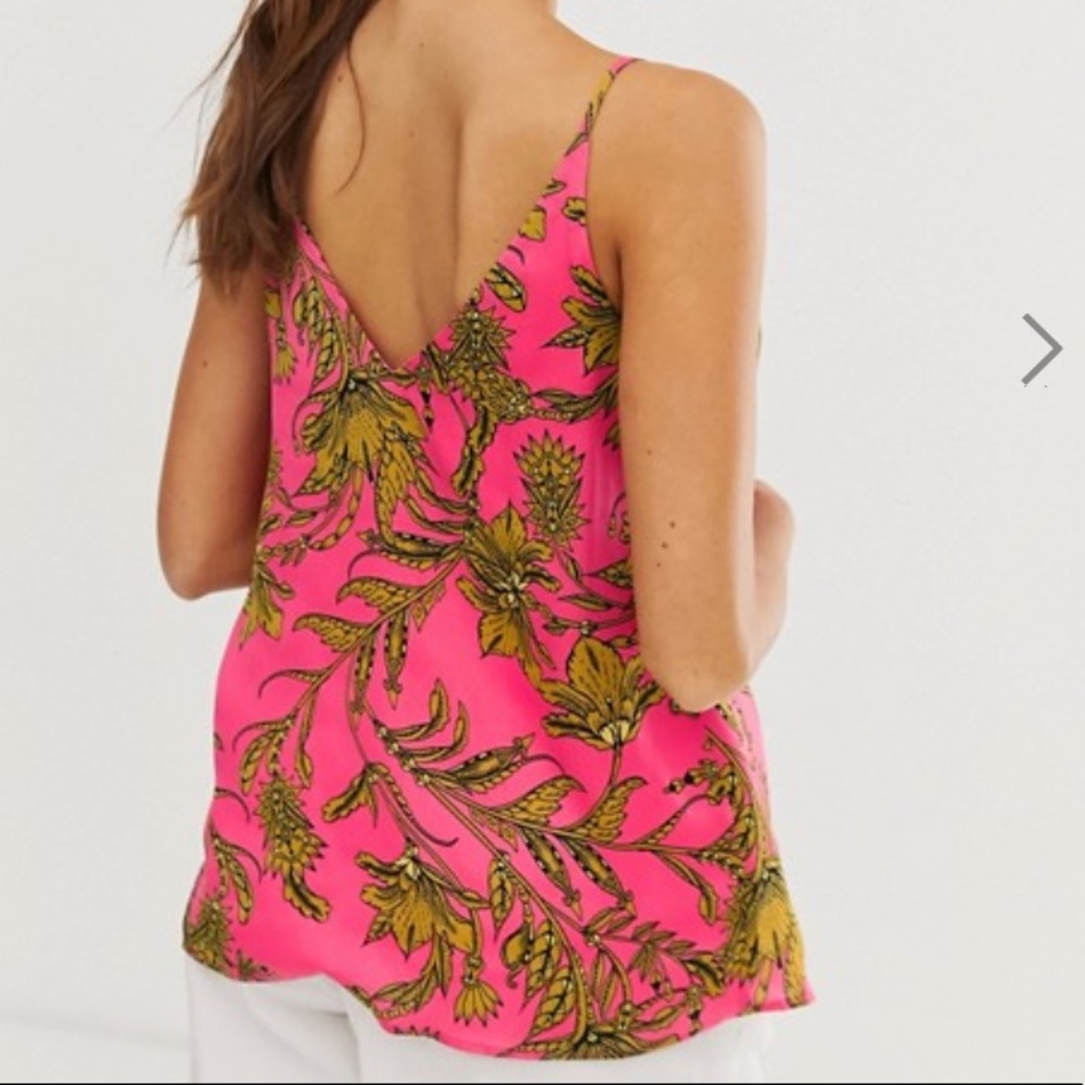 River Island asymmetric pink slip top NWT